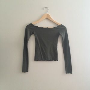 NWOT Hollister Green Off-The-Shoulder
